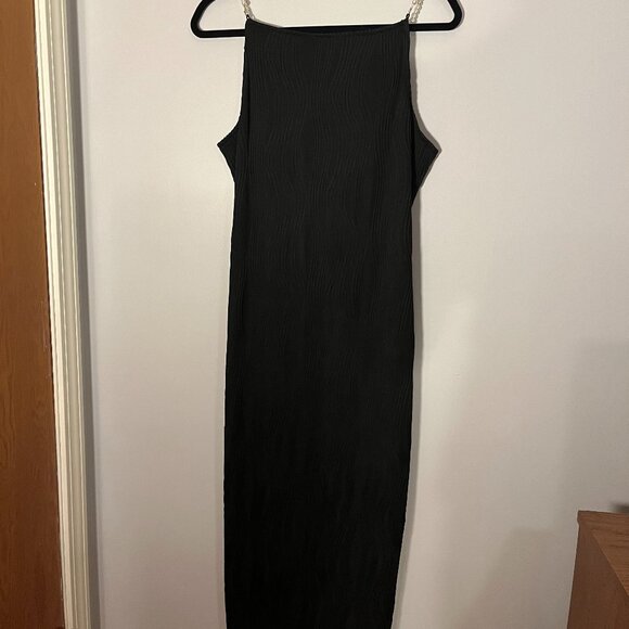 The Black Water Ripple Textured Cami Dress - Picture 3 of 3
